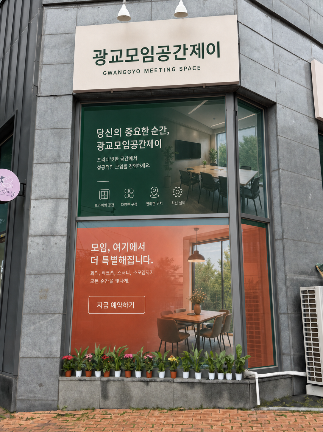 코너 큰 면 2개와 좁은 면 2개 광고판 미래 모습